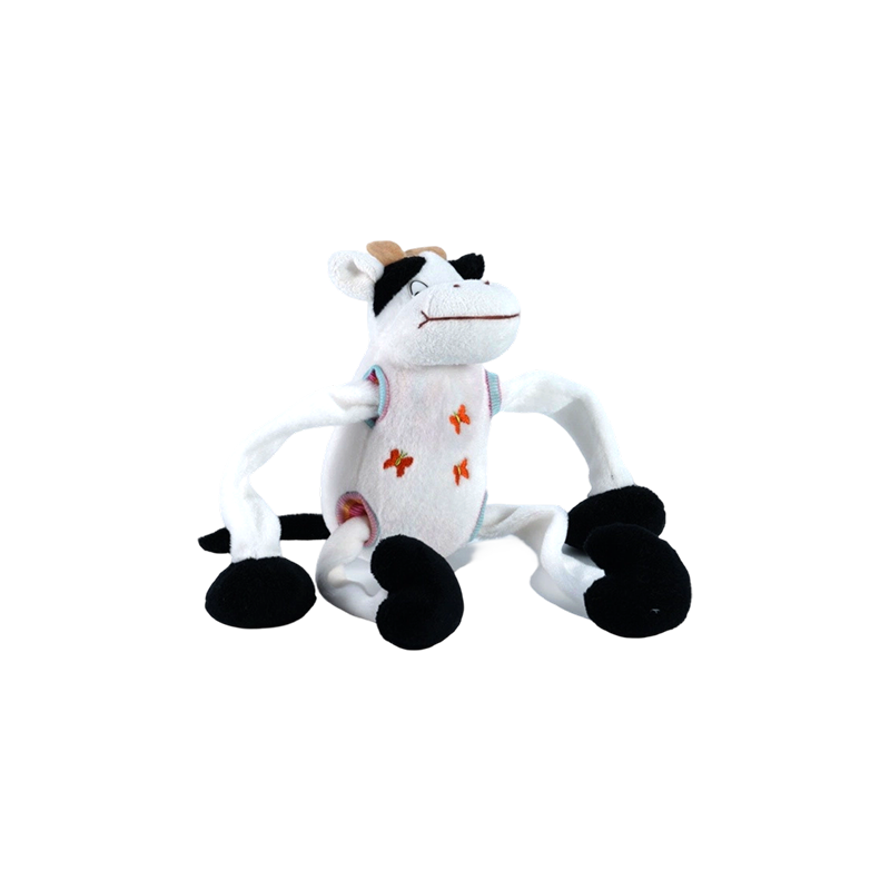 STA0876-1 Jouets en peluche à cinq styles Shaking Farm – Vache, Grenouille, Canard, Chien, Cochon