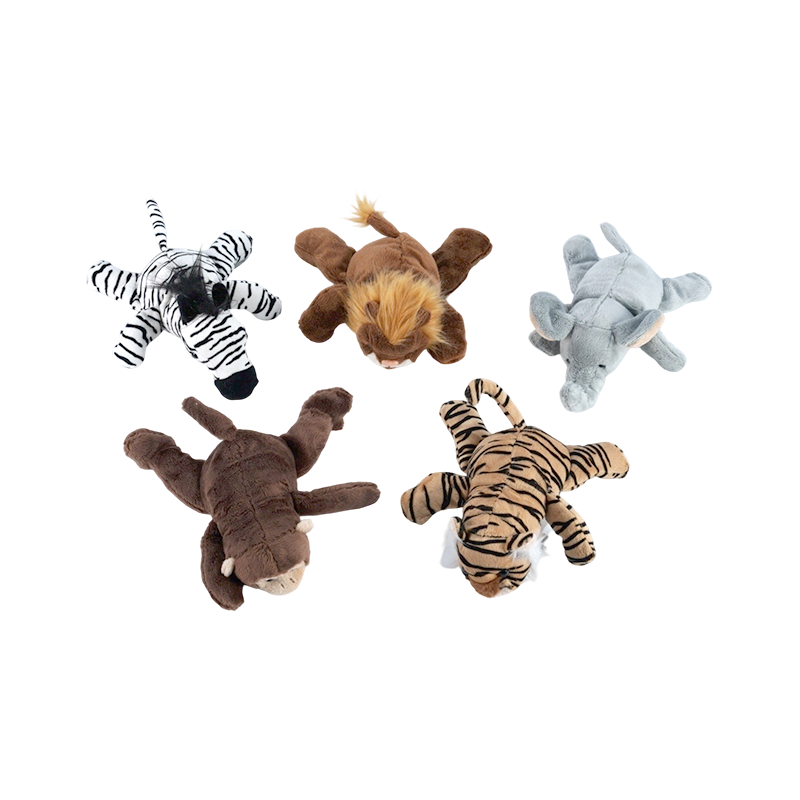 ST99-405-3 Peluches ultra-douces Forest Five-Style de 7 pouces – Zèbre, tigre, lion, singe, éléphant