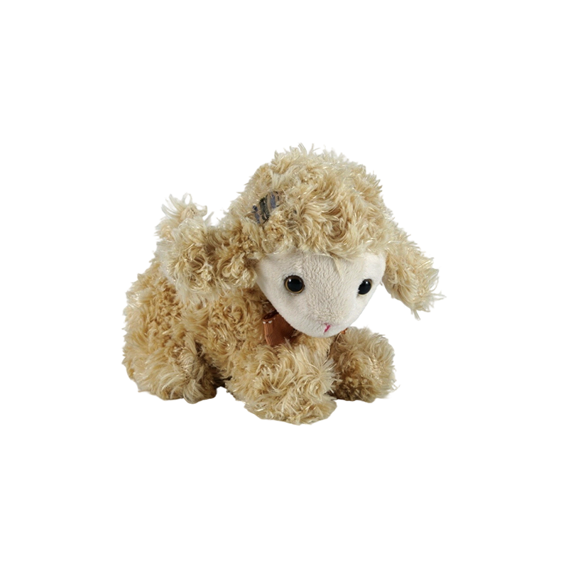 STA01341 Peluche agneau allongée tricolore