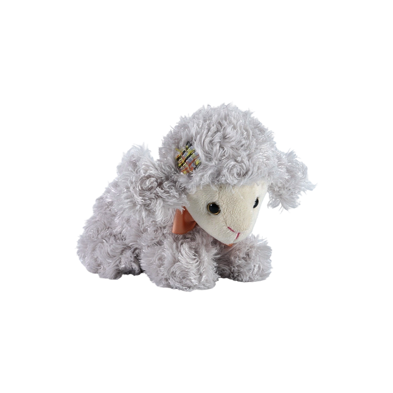 STA01341 Peluche agneau allongée tricolore