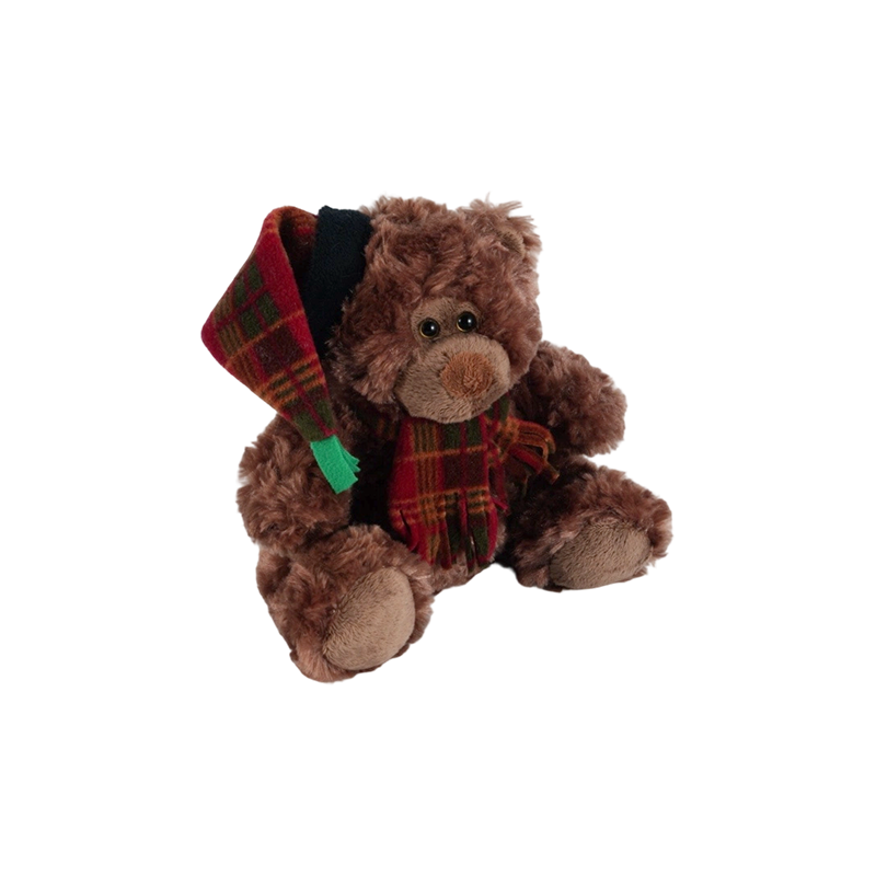 STA01314 Collection de peluches pour animaux de la forêt de Noël — Lion / Éléphant / Panda / Ours brun
