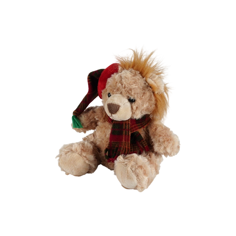 STA01314 Collection de peluches pour animaux de la forêt de Noël — Lion / Éléphant / Panda / Ours brun