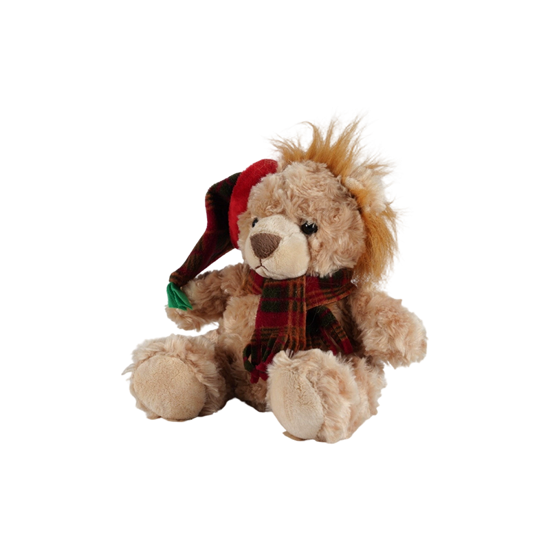 STA01314 Collection de peluches pour animaux de la forêt de Noël — Lion / Éléphant / Panda / Ours brun
