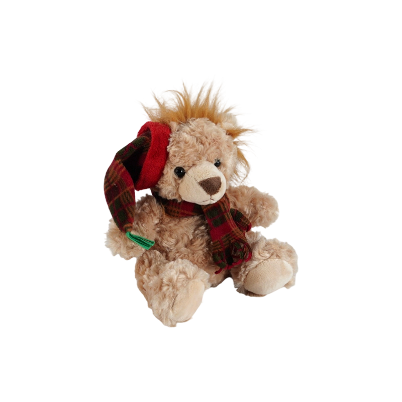 STA01314 Collection de peluches pour animaux de la forêt de Noël — Lion / Éléphant / Panda / Ours brun