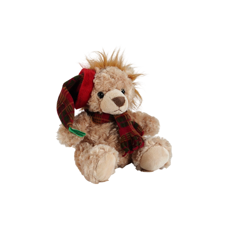 STA01314 Collection de peluches pour animaux de la forêt de Noël — Lion / Éléphant / Panda / Ours brun