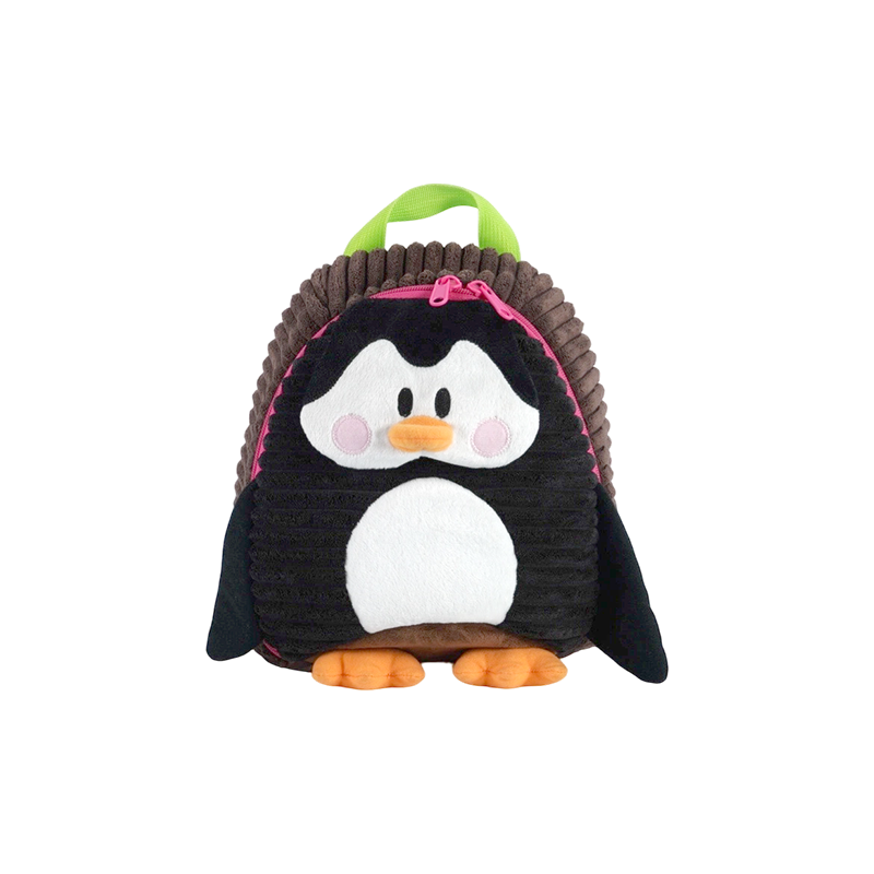 Sac à dos en velours côtelé fin en forme de pingouin pour enfants pour garçons