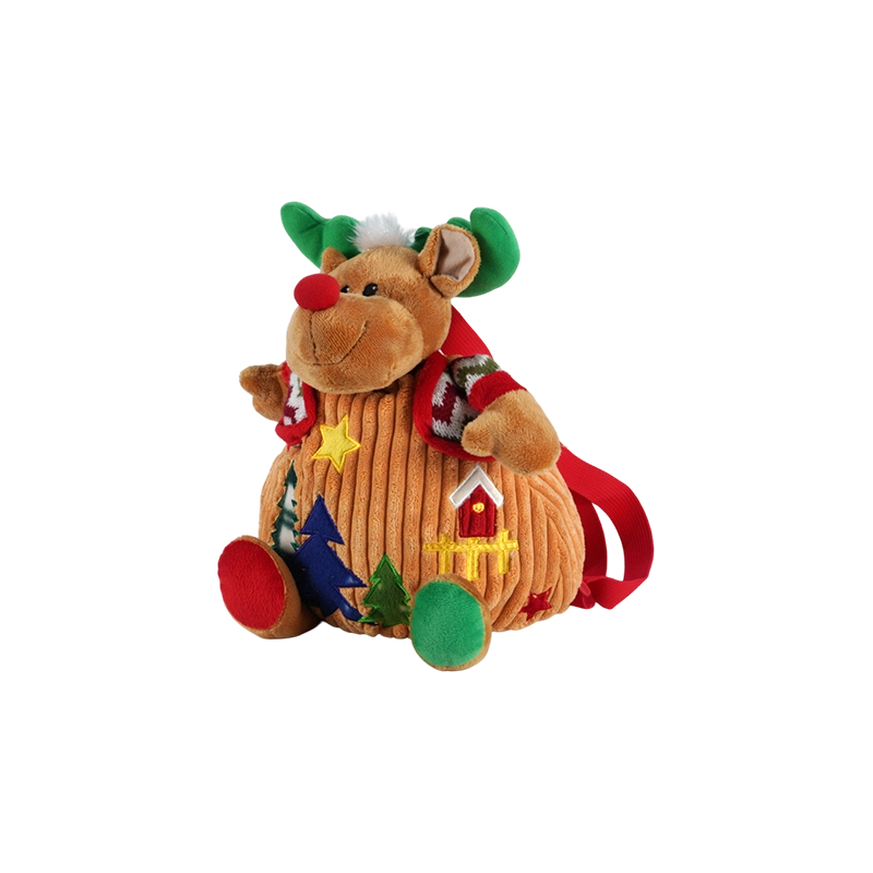 Sac à dos de Noël en velours côtelé en forme de renne en forme de renne pour enfants