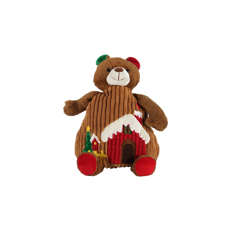 Sac à dos de Noël en velours côtelé à motif d'ours en forme d'ours