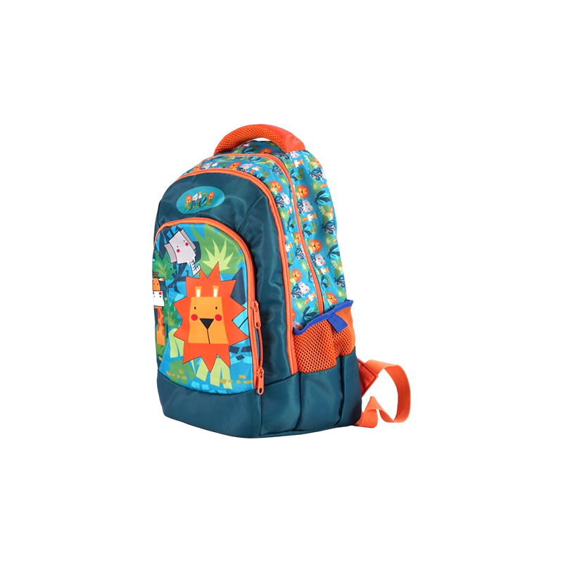 Sac à dos ergonomique pour enfants en tissu Oxford à imprimé lion