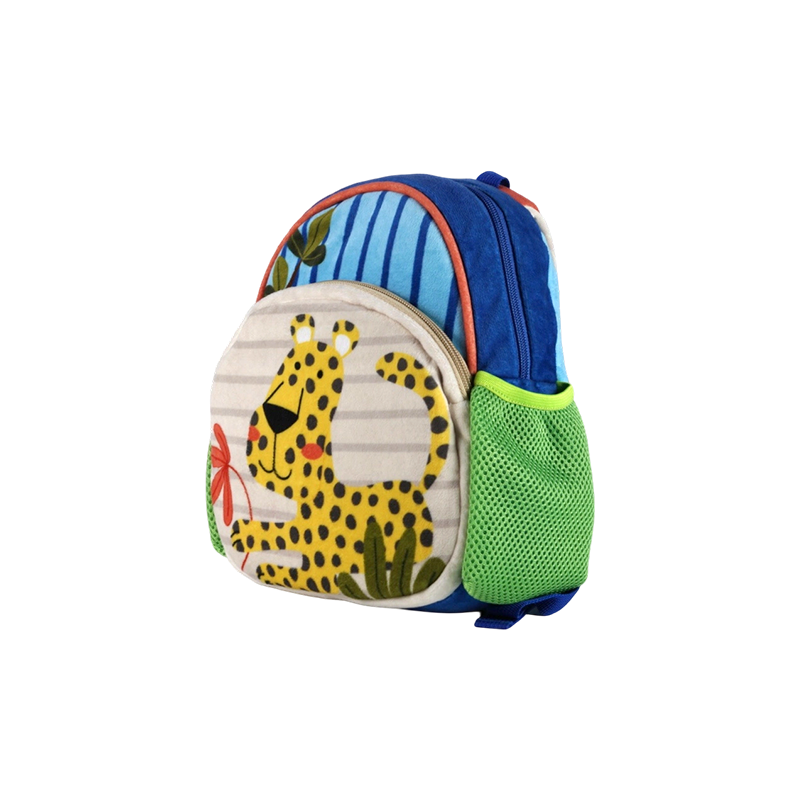 Sac à dos en tissu peluche à motif léopard pour enfants (super doux)