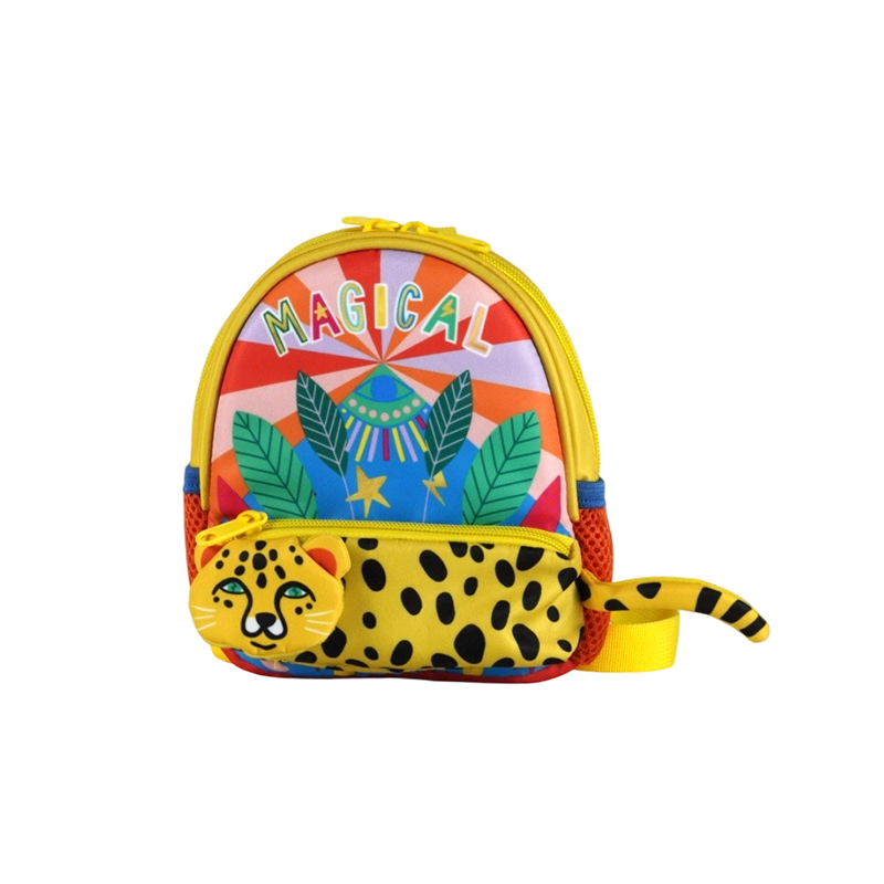 Mini sac à dos pour enfants en tissu Oxford Sunshine Leopard Print
