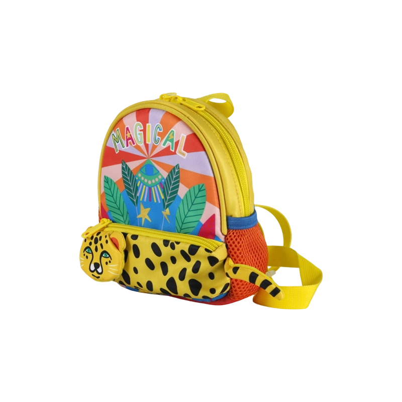 Mini sac à dos pour enfants en tissu Oxford Sunshine Leopard Print