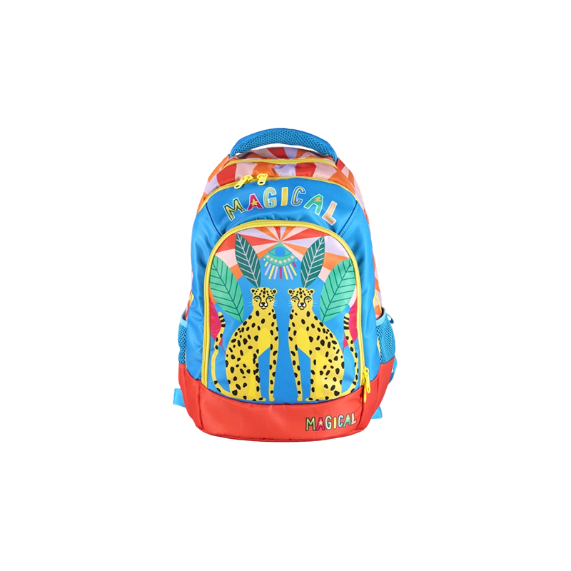 Sac à dos ergonomique pour enfants en tissu Oxford à imprimé léopard