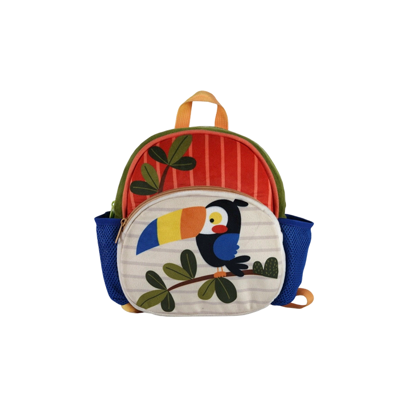 Sac à dos en tissu pelucheux à motif d'oiseau pour enfants (super doux)