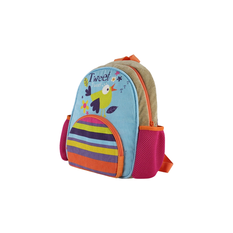 Sac à dos pour enfants à imprimé floral et rayé d'oiseau (cordoury)