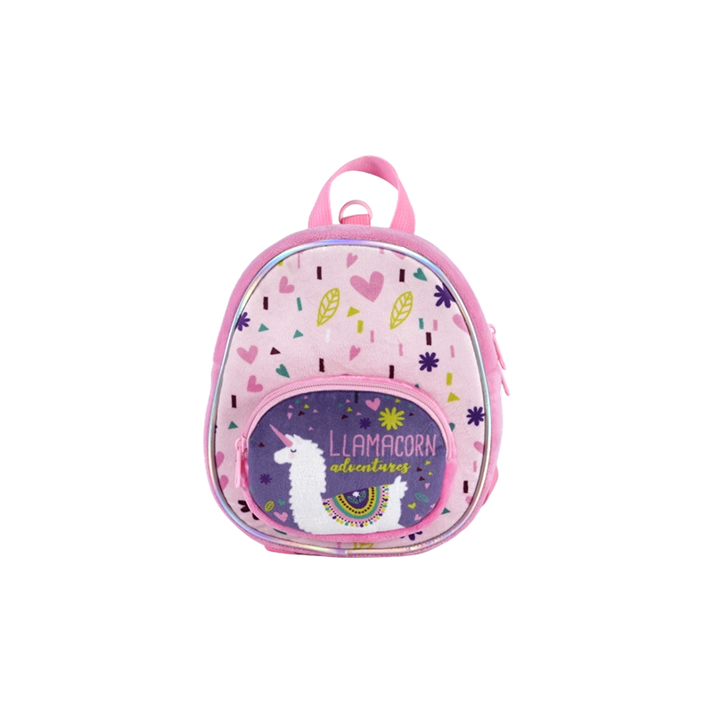 Sac à dos en tissu peluche pour enfants à imprimé alpaga