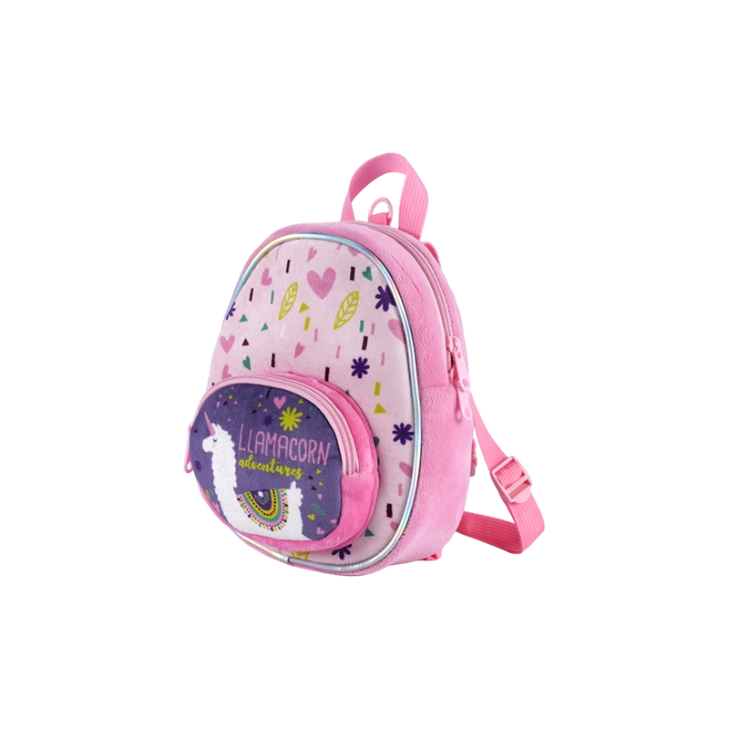 Sac à dos en tissu peluche pour enfants à imprimé alpaga