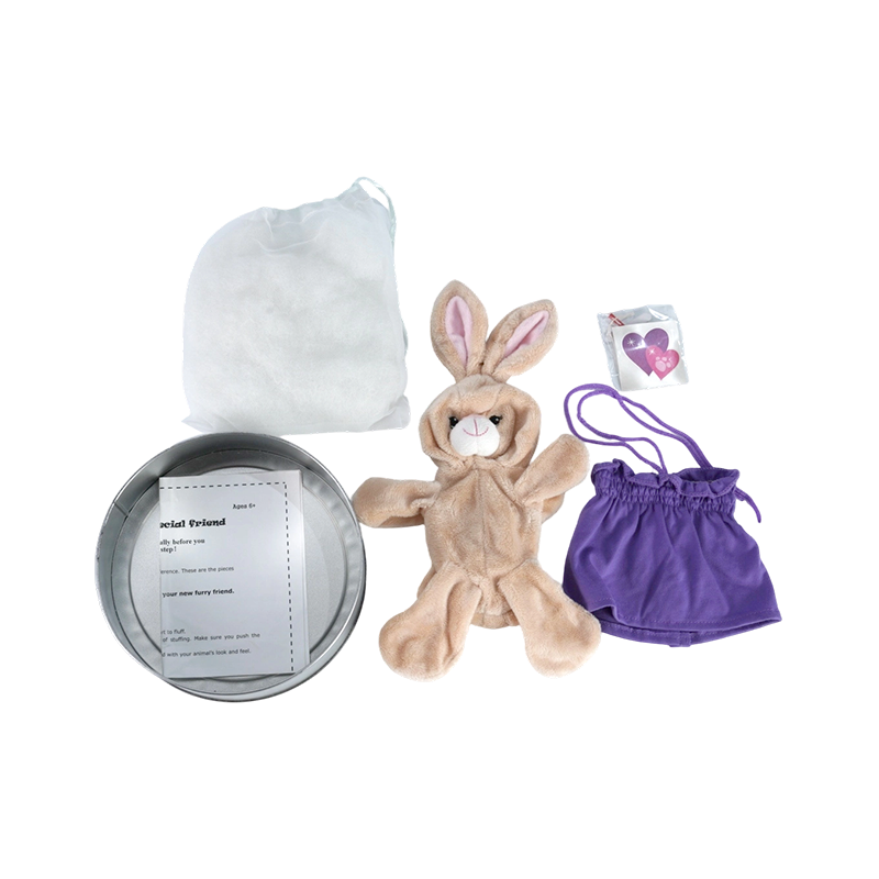 Kit de peluche DIY Princess Bunny avec robe violette