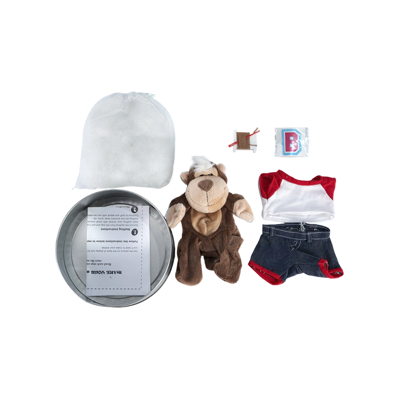 Kit de bricolage en peluche pour singe de baseball rétro