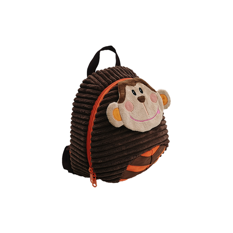 Sac à dos en velours côtelé fin en forme de singe pour enfants pour garçons