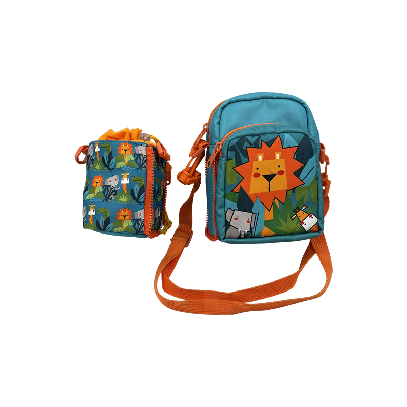 Ensemble de sac à dos 2 en 1 en tissu Oxford pour enfants avec sac pour bouteille d'eau amovible