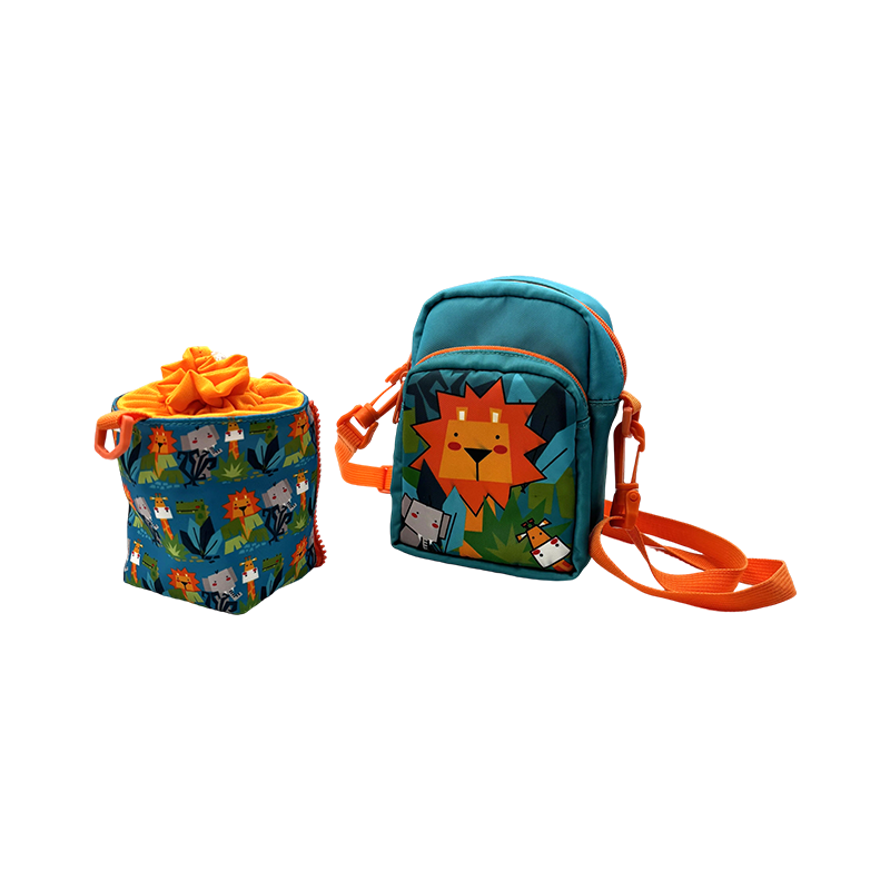 Ensemble de sac à dos 2 en 1 en tissu Oxford pour enfants avec sac pour bouteille d'eau amovible