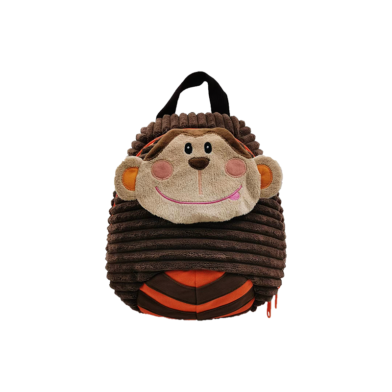 Sac à dos en velours côtelé fin en forme de singe pour enfants pour garçons
