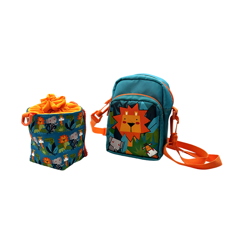 Ensemble de sac à dos 2 en 1 en tissu Oxford pour enfants avec sac pour bouteille d'eau amovible